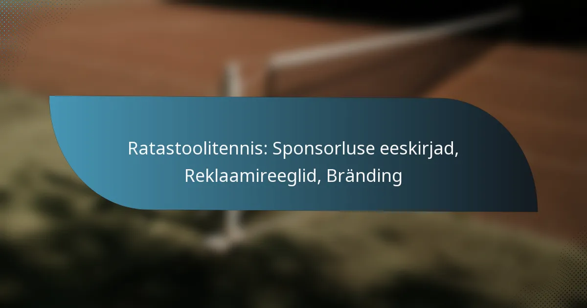 Ratastoolitennis: Sponsorluse eeskirjad, Reklaamireeglid, Bränding