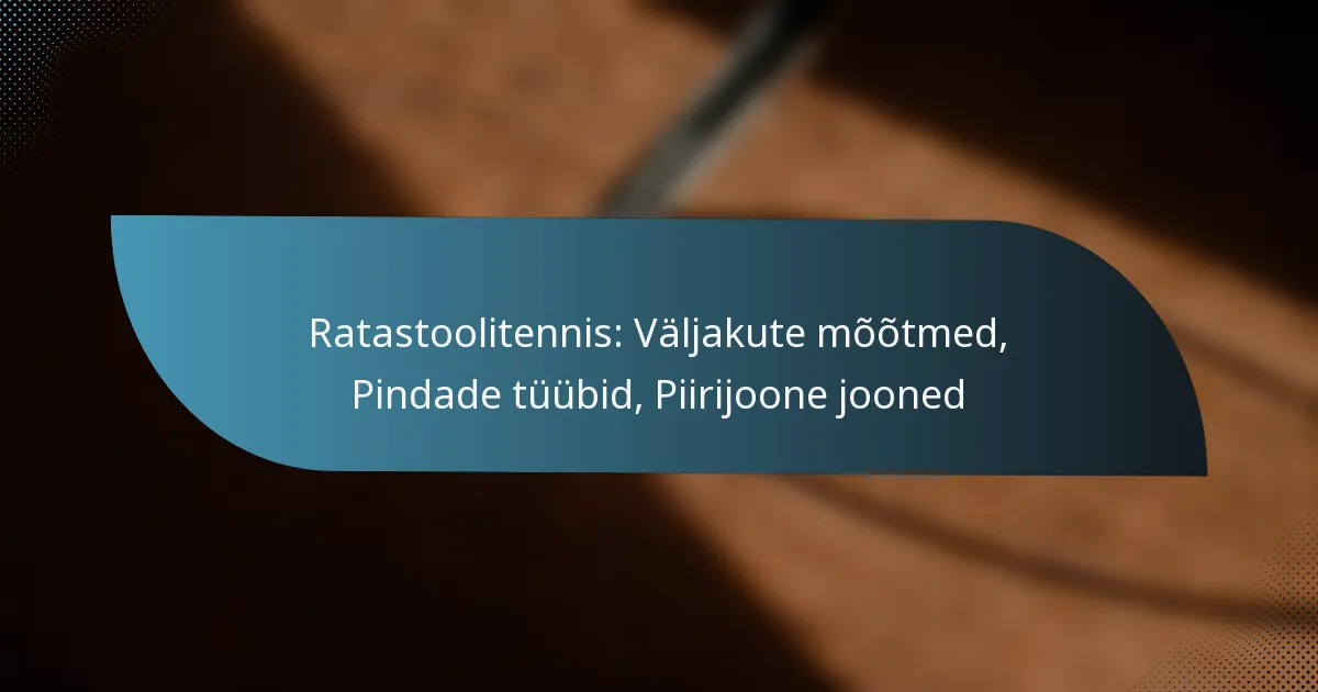 Ratastoolitennis: Väljakute mõõtmed, Pindade tüübid, Piirijoone jooned