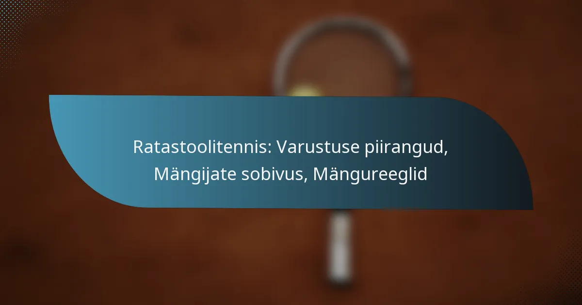 Ratastoolitennis: Varustuse piirangud, Mängijate sobivus, Mängureeglid