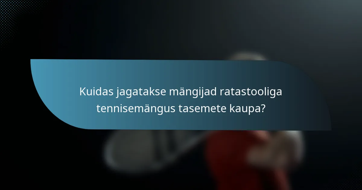 Kuidas jagatakse mängijad ratastooliga tennisemängus tasemete kaupa?